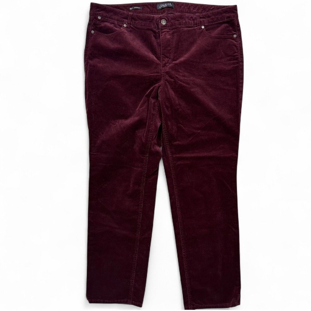 Talbots Flawless Five Pocket Rich Burgundy Straight Corduroy Pants Women's 16 P